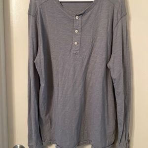 Men’s J Crew Large grey henley shirt long sleeve